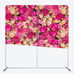 Aperturee - Aperturee Romantic Blooming Roses Wedding Pillow Case Backdrop