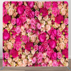 Aperturee - Aperturee Romantic Blooming Roses Wedding Pillow Case Backdrop