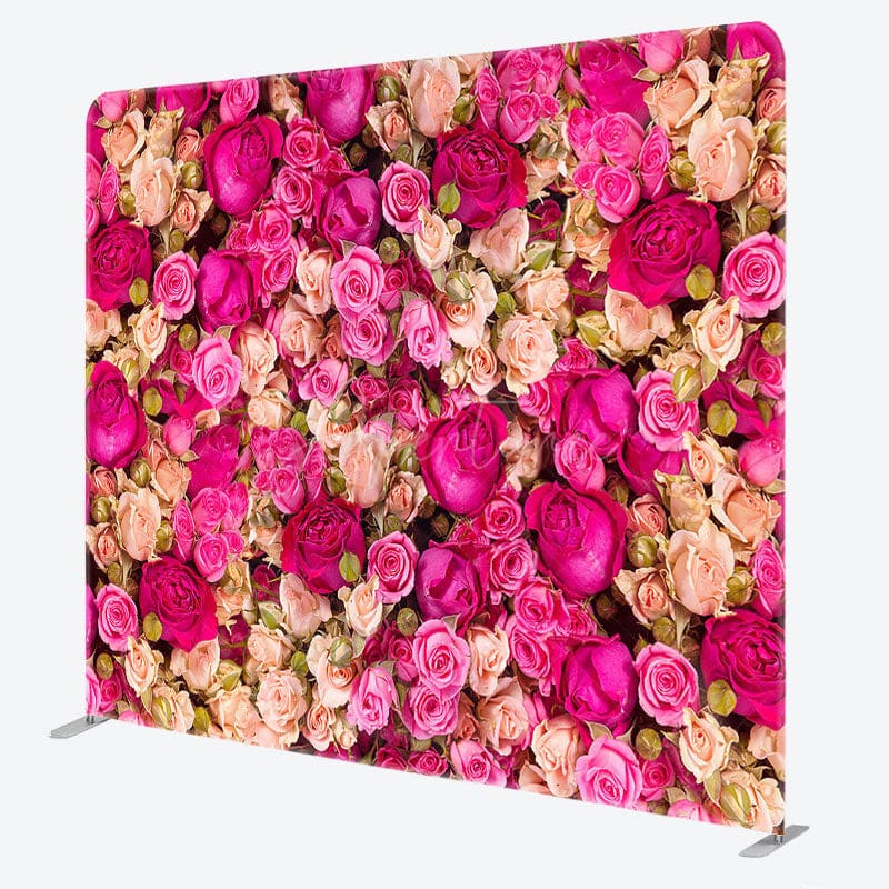Aperturee - Aperturee Romantic Blooming Roses Wedding Pillow Case Backdrop