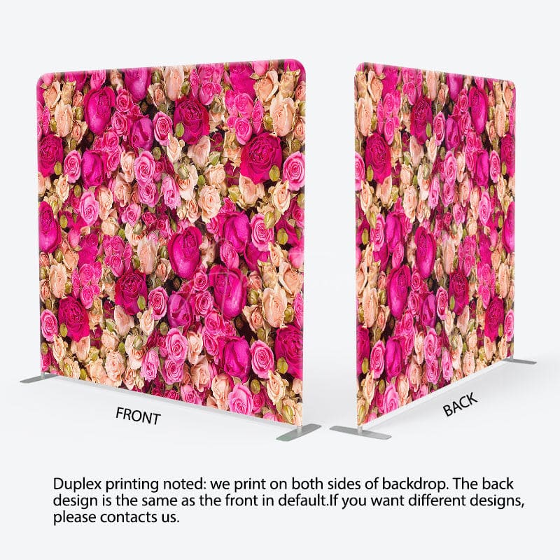 Aperturee - Aperturee Romantic Blooming Roses Wedding Pillow Case Backdrop