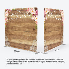 Aperturee - Aperturee Romantic Floral Lace Light Wood Pillow Case Backdrop