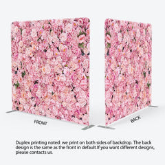 Aperturee - Aperturee Romantic Pink Blooming Rose Square Tension Backdrop