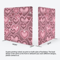Aperturee - Aperturee Romantic Pink Heart Wedding Square Tension Backdrop