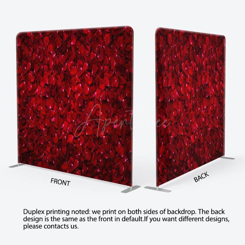 Aperturee - Aperturee Romantic Red Rose Petals Wedding Pillow Case Backdrop