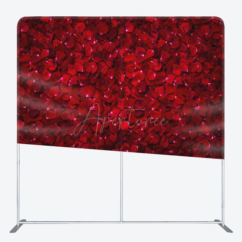 Aperturee - Aperturee Romantic Red Rose Petals Wedding Pillow Case Backdrop