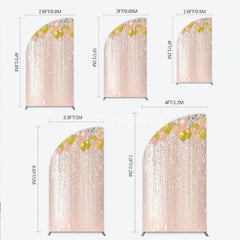 Aperturee - Aperturee Rose Gold and Gold Glitter Balloons Half Moon Arch Backdrop Sparkling Diamond Elegant Party Celebration