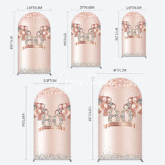 Aperturee - Aperturee Rose Gold Balloon Glitter 80th Birthday Arch Backdrop