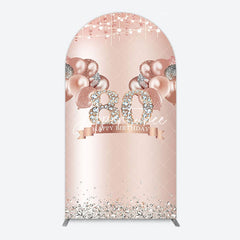 Aperturee - Aperturee Rose Gold Balloon Glitter 80th Birthday Arch Backdrop