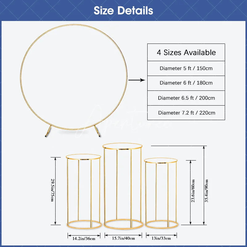 Aperturee - Aperturee Round Backdrop Boas Festas Red Satin Cover Gold Bells and Bow Circle Background Christmas Party Decoration