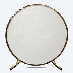 Aperturee - Aperturee Round Backdrop Bows or Arrows Rustic Wood and Mason Jars Gender Reveal Background What Will Baby Be Decor