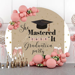 Aperturee - Aperturee Round Backdrop She Mastered It Graduation Party 2026 Background Class of 2026 Celebration Decorations