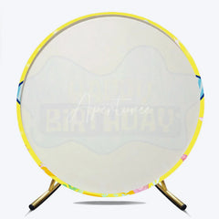 Aperturee - Aperturee Round Backdrop Underwater Cartoon Yellow Cover Blue Ocean Bubble Starfish Circle Background Kids Birthday Party Prop