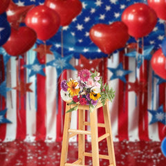 Aperturee - Aperturee Round Heart Shape Balloons Flags Cake Smash Backdrop