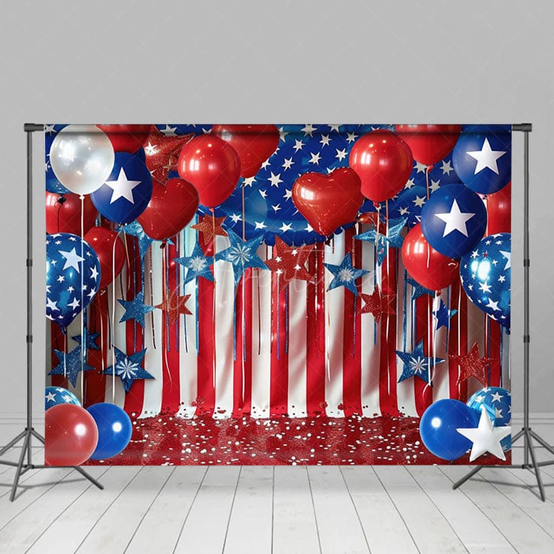 Aperturee - Aperturee Round Heart Shape Balloons Flags Cake Smash Backdrop