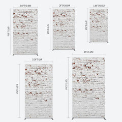 Aperturee - Aperturee Rural White Reddish Retro Brick Wall Rectangle Backdrop