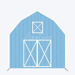 Aperturee - Aperturee Rustic Blue Barn Door Arch Party Decor Backdrop