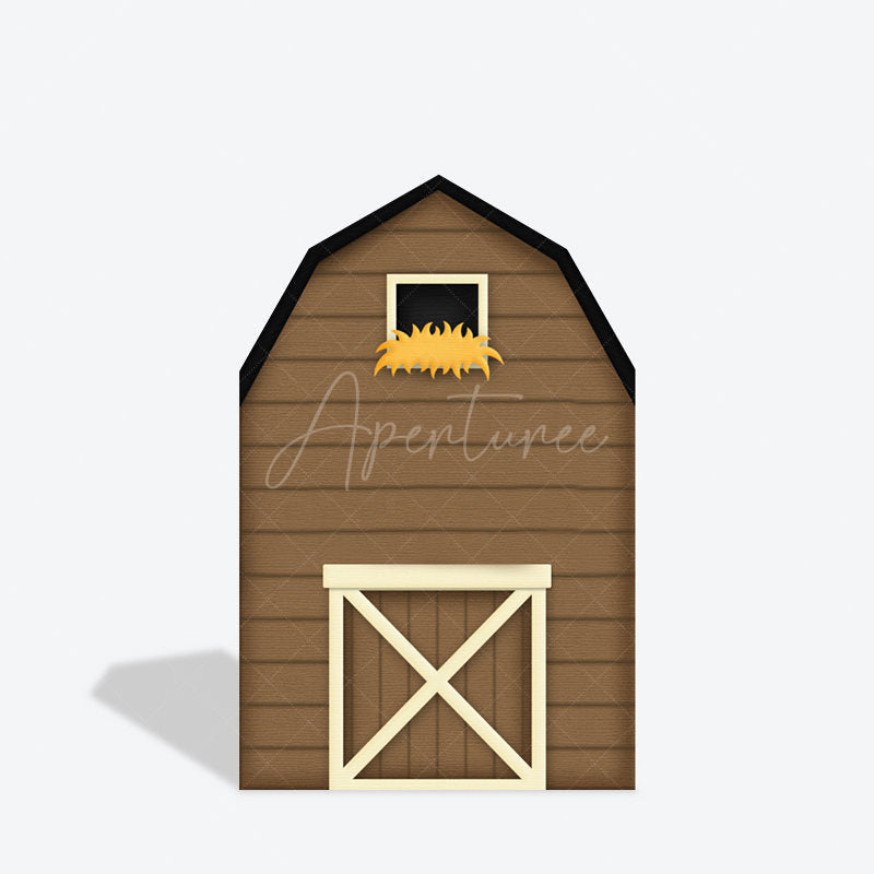 Aperturee - Aperturee Rustic Brown Farm House Barn Door Arch Backdrop Decor