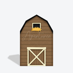 Aperturee - Aperturee Rustic Brown Farm House Barn Door Arch Backdrop Decor