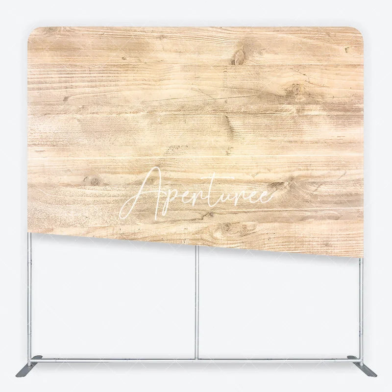 Aperturee - Aperturee Rustic Light Brown Wood Plank Square Double-Sided Backdrop Vintage Wooden Texture for Portrait Photography