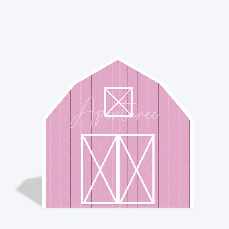 Aperturee - Aperturee Rustic Pink Barn Door Arch Party Decor Backdrop