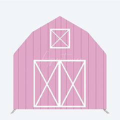 Aperturee Aperturee Rustic Pink Barn Door Arch Party Decor Backdrop