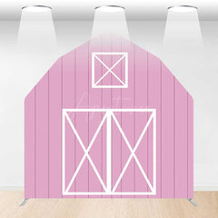 Aperturee Aperturee Rustic Pink Barn Door Arch Party Decor Backdrop