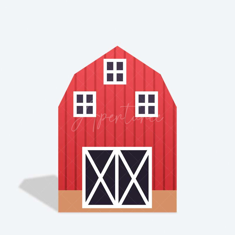 Aperturee Aperturee Rustic Red Brown Barn Door Arch Party Decor Backdrop
