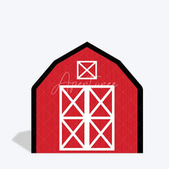 Aperturee - Aperturee Rustic Red White Farm House Barn Door Arch Backdrop