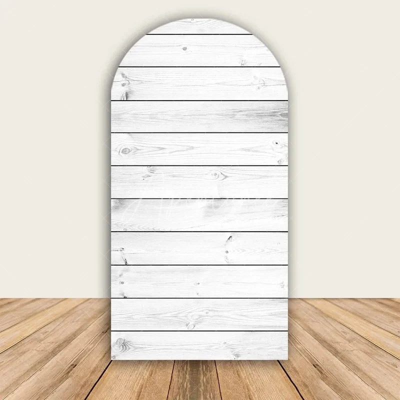Aperturee - Aperturee Rustic Wood Arch Backdrop Farmhouse Wooden Wall Photo Prop Country Wedding Bridal Shower Decor