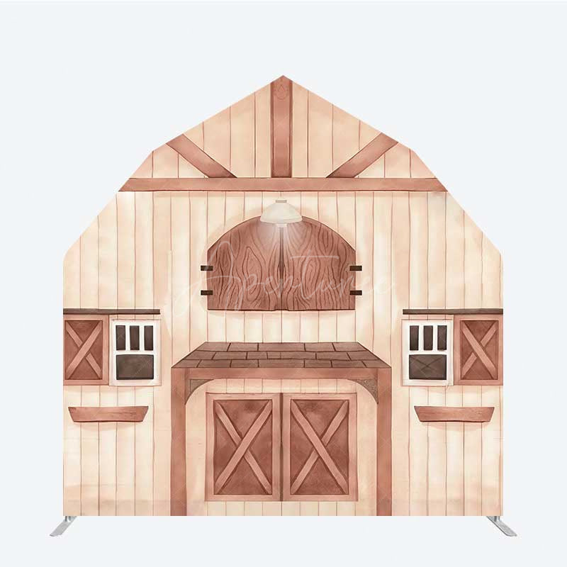 Aperturee Aperturee Rustic Wooden Farm House Barn Door Arch Backdrop