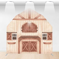 Aperturee Aperturee Rustic Wooden Farm House Barn Door Arch Backdrop