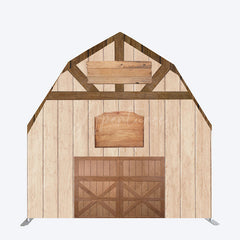 Aperturee - Aperturee Rustic Wooden Farm House Barn Door Arch Party Backdrop