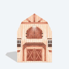 Aperturee Aperturee Rustic Wooden House Barn Door Arch Party Backdrop