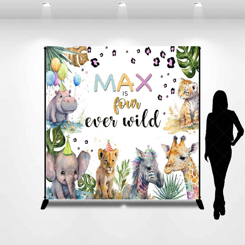 Aperturee - Aperturee Safari 4 Ever Wild Custom Jungle Birthday Backdrop