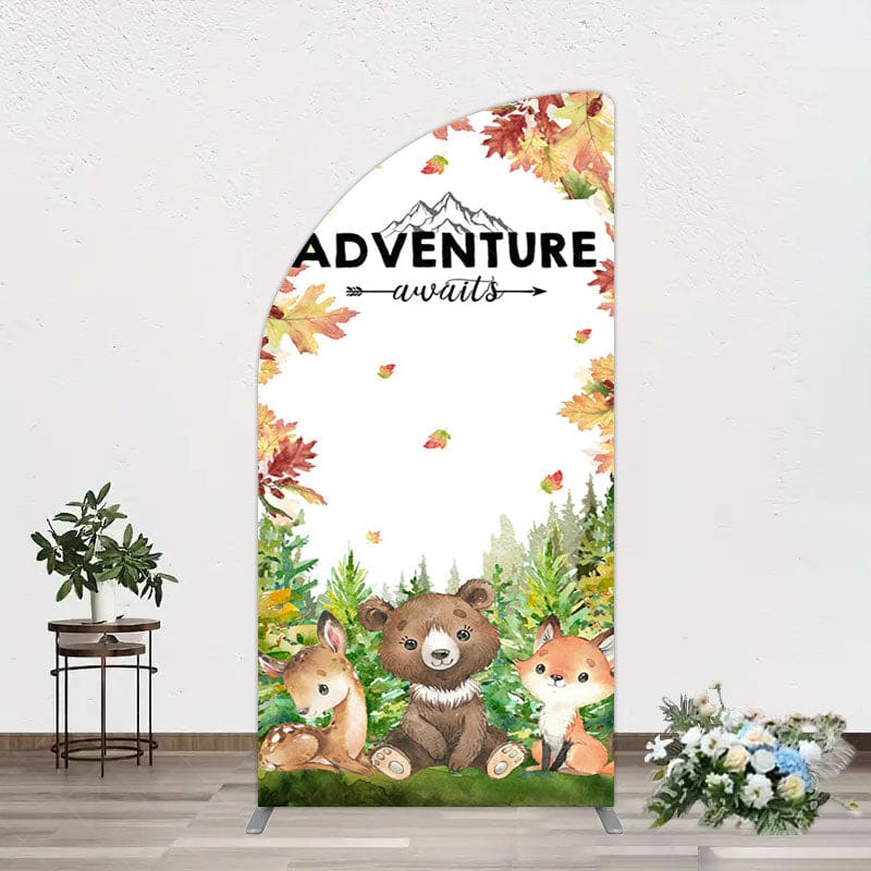 Aperturee - Aperturee Safari Adventure Awaits Baby Shower Half Moon Arch Backdrop