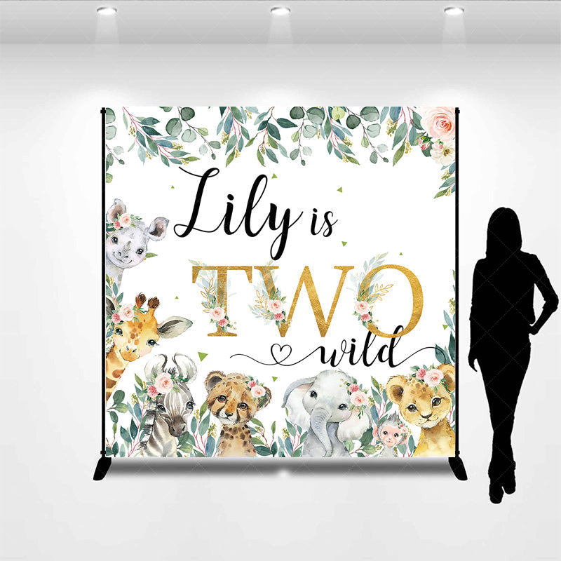 Aperturee Aperturee Safari Jungle Plant Custom Name Two Wild Backdrop