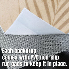Aperturee - Aperturee Sand Colored Palm Leaf Shadow Fabric Floor Backdrop