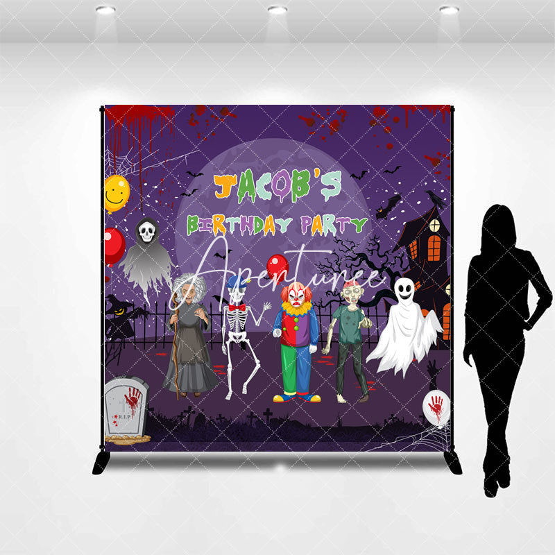 Aperturee - Aperturee Scary Halloween Ghost Custom Birthday Party Backdrop