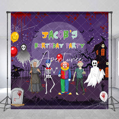 Aperturee - Aperturee Scary Halloween Ghost Custom Birthday Party Backdrop