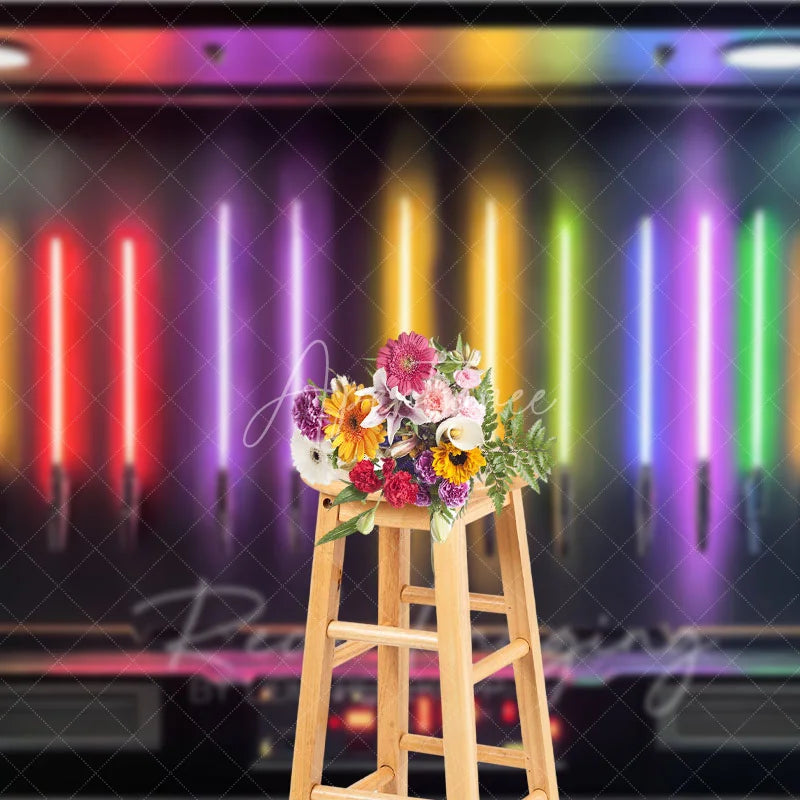Aperturee - Aperturee Sci-fi Lightsaber Collection Backdrop Neon Rainbow Laser Sword Galaxay Space Theme Futuristic Studio Background