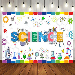 Aperturee - Aperturee Science Colorful Chemical Reagents Birthday Backdrop