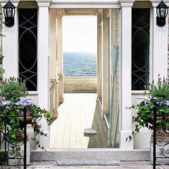 Aperturee Aperturee Seaside Corridor Natural Beach Scenery Door Cover