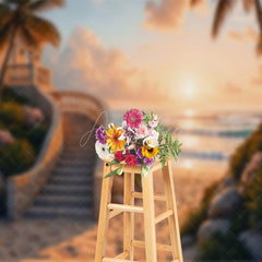 Aperturee - Aperturee Seaside Vacation Villa Summer Beach Sunset Backdrop