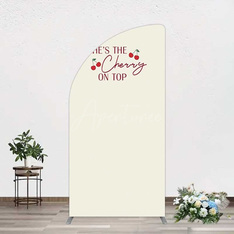 Aperturee Aperturee She Is The Cherry On Top Bridal Shower Half Moon Arch Backdrop