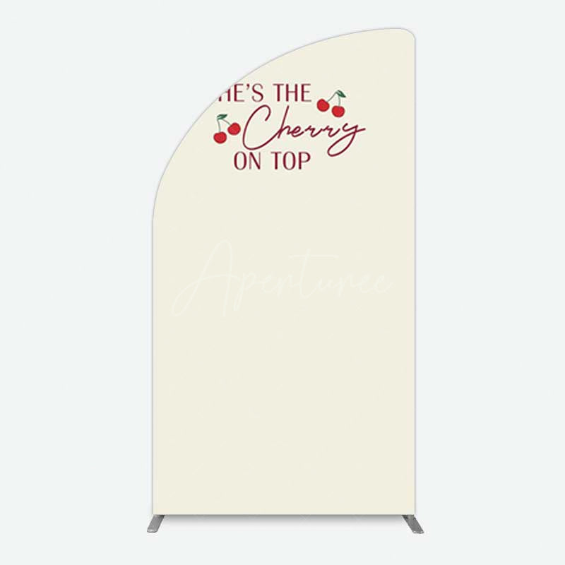 Aperturee Aperturee She Is The Cherry On Top Bridal Shower Half Moon Arch Backdrop