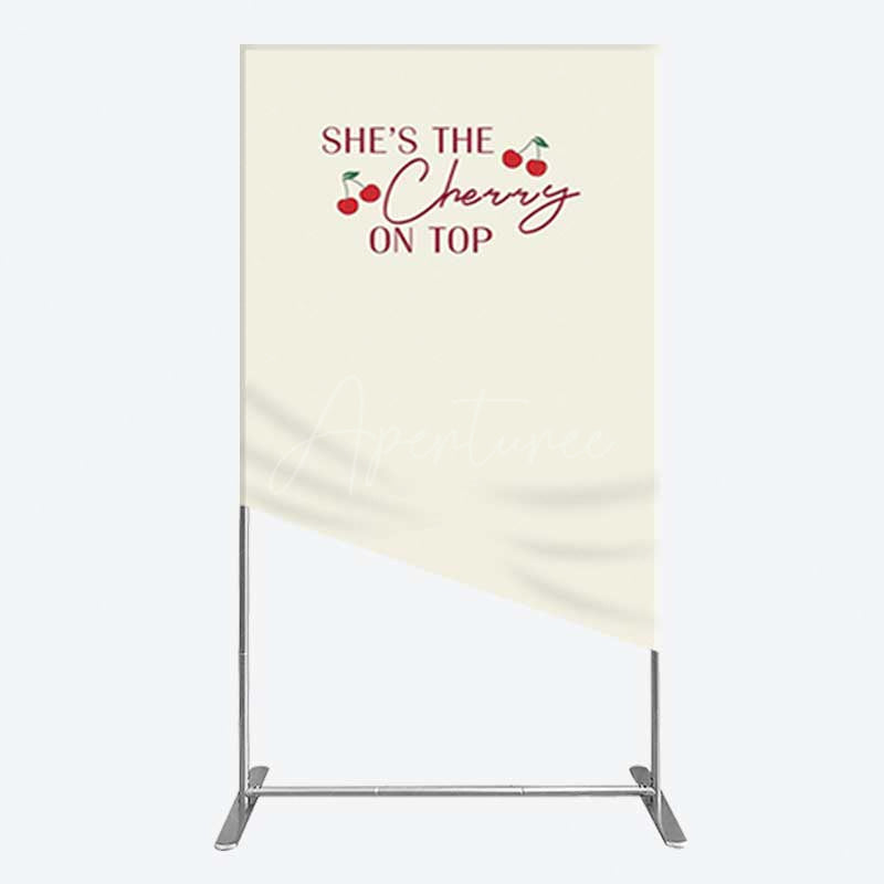 Aperturee Aperturee She Is The Cherry On Top Bridal Shower Rectangle Backdrop