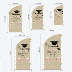 Aperturee - Aperturee She Mastered It 2026 Graduation Half Moon Arch Backdrop Gold Star and Champagne Party Cover