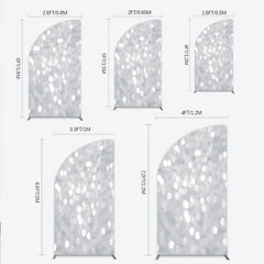 Aperturee - Aperturee Silver Bokeh Half Moon Arch Backdrop Glittery Spots Abstract Background Wedding Birthday Party Half Moon Arch Cover