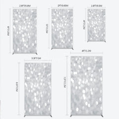 Aperturee - Aperturee Silver Bokeh Rectangle Backdrop Glittery Spots Abstract Background Wedding Birthday Party Rectangle Cover Decoration