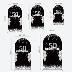 Aperturee - Aperturee Silver Glitter Balloon 50 Birthday Arch Backdrop